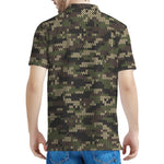 Army Camouflage Knitted Pattern Print Men's Polo Shirt