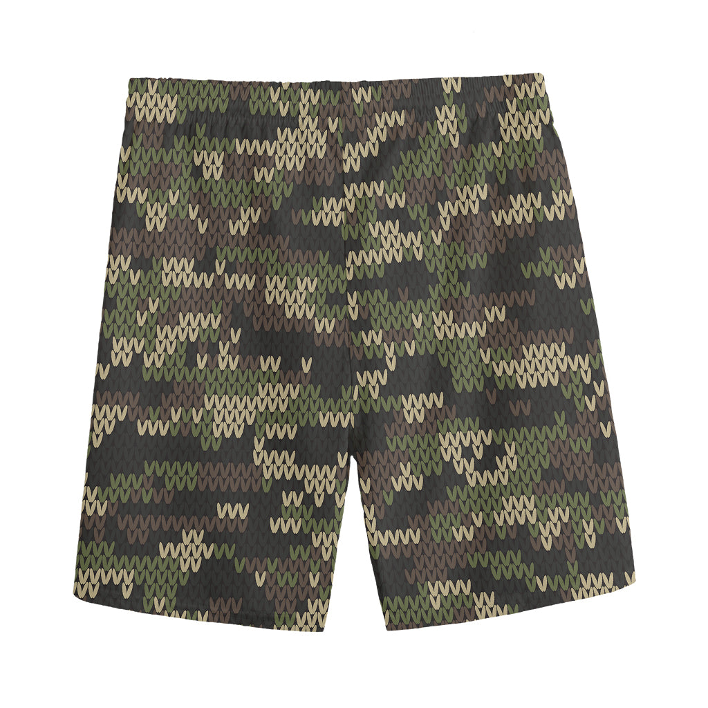 Army Camouflage Knitted Pattern Print Men's Sports Shorts