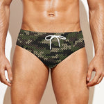 Army Camouflage Knitted Pattern Print Men's Swim Briefs