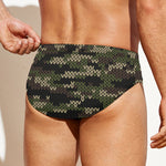 Army Camouflage Knitted Pattern Print Men's Swim Briefs