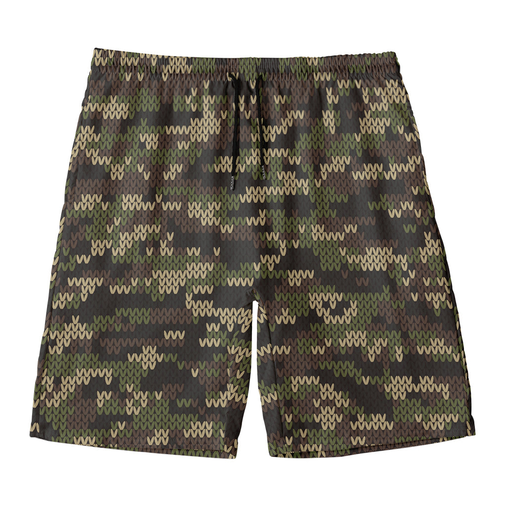 Army Camouflage Knitted Pattern Print Men's Swim Trunks