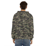 Army Camouflage Knitted Pattern Print Men's Velvet Pullover Hoodie