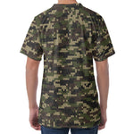 Army Camouflage Knitted Pattern Print Men's Velvet T-Shirt