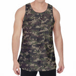 Army Camouflage Knitted Pattern Print Men's Velvet Tank Top