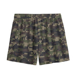 Army Camouflage Knitted Pattern Print Mesh Shorts