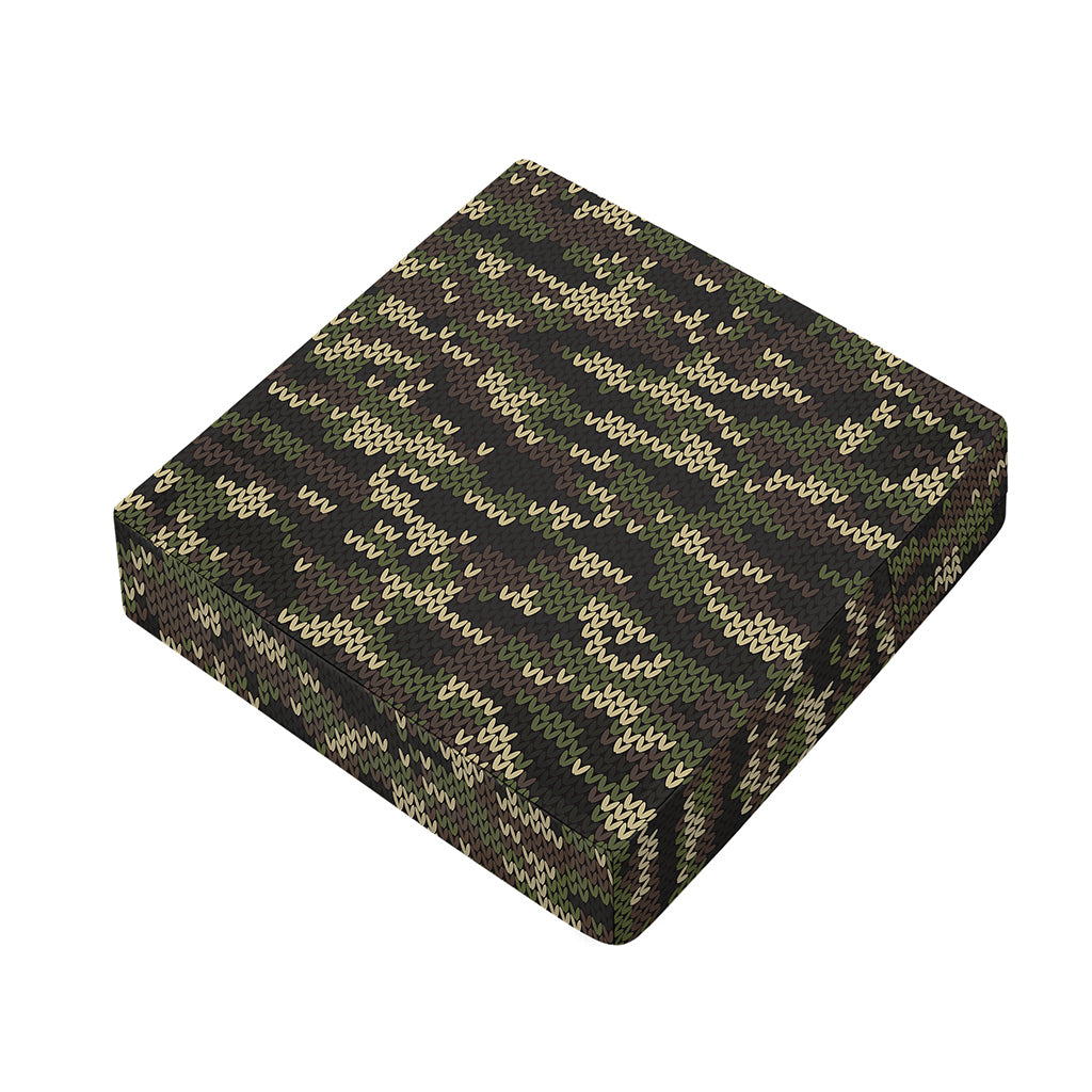 Army Camouflage Knitted Pattern Print Outdoor Seat Cushion Cover