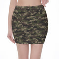 Army Camouflage Knitted Pattern Print Pencil Mini Skirt