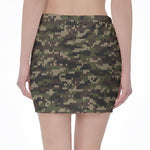 Army Camouflage Knitted Pattern Print Pencil Mini Skirt