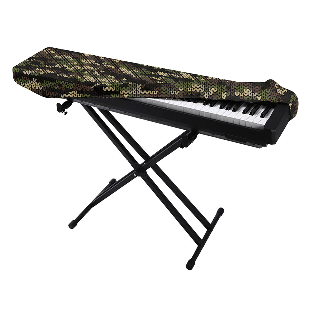 Army Camouflage Knitted Pattern Print Piano Keyboard Cover