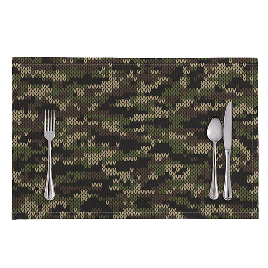 Army Camouflage Knitted Pattern Print Placemat