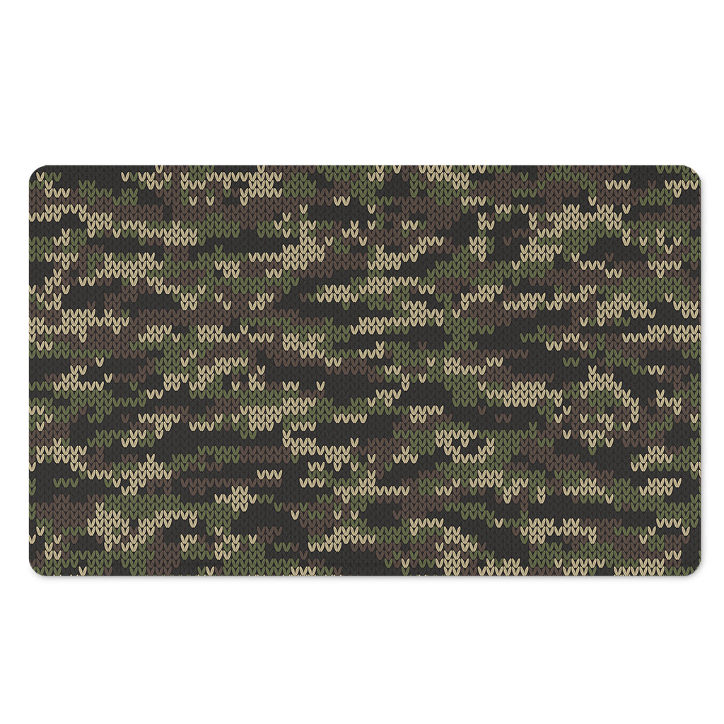 Army Camouflage Knitted Pattern Print Polyester Doormat