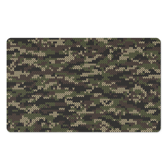 Army Camouflage Knitted Pattern Print Polyester Doormat