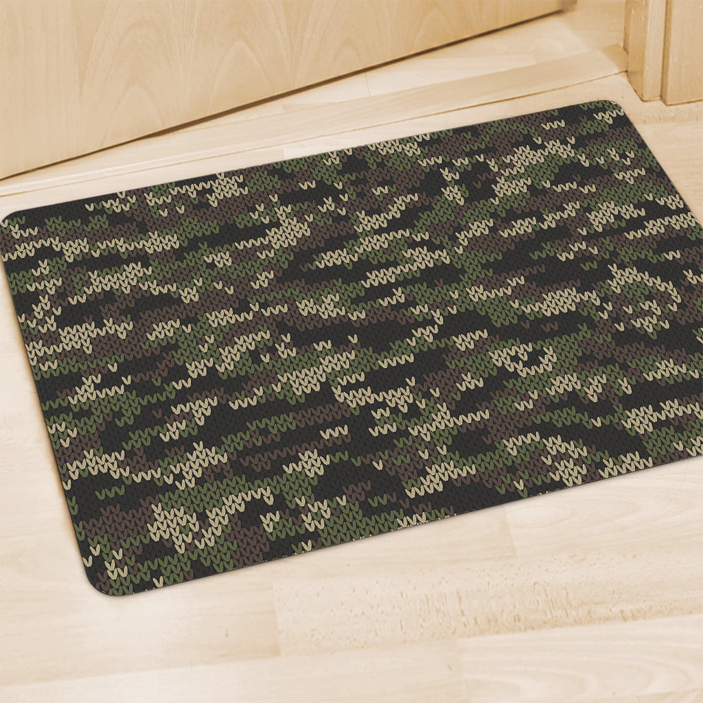 Army Camouflage Knitted Pattern Print Polyester Doormat
