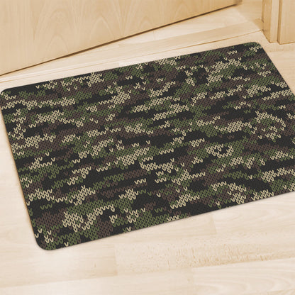 Army Camouflage Knitted Pattern Print Polyester Doormat