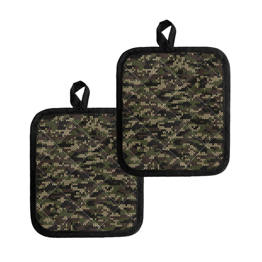 Army Camouflage Knitted Pattern Print Pot Holders