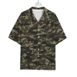 Army Camouflage Knitted Pattern Print Rayon Hawaiian Shirt