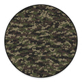 Army Camouflage Knitted Pattern Print Round Floor Mat