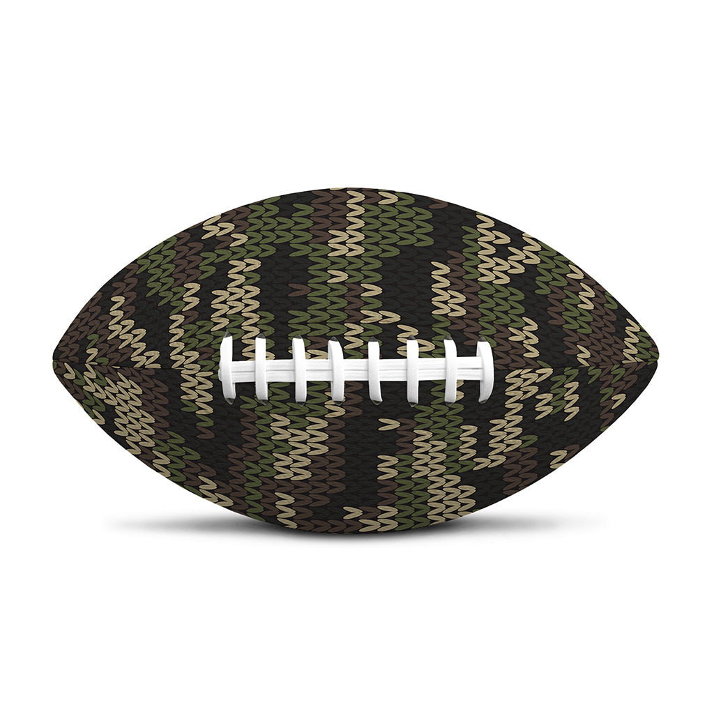 Army Camouflage Knitted Pattern Print Rugby Ball