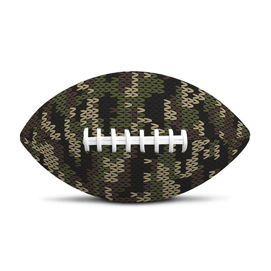 Army Camouflage Knitted Pattern Print Rugby Ball