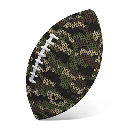 Army Camouflage Knitted Pattern Print Rugby Ball