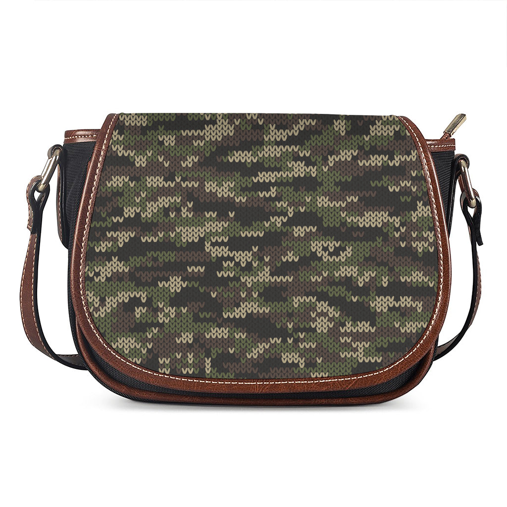 Army Camouflage Knitted Pattern Print Saddle Bag