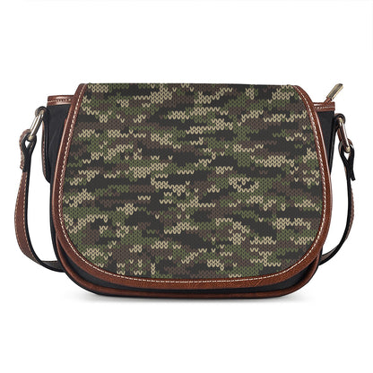 Army Camouflage Knitted Pattern Print Saddle Bag