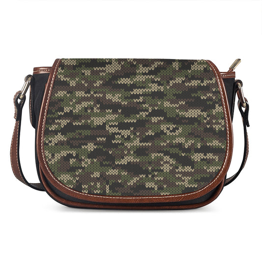 Army Camouflage Knitted Pattern Print Saddle Bag