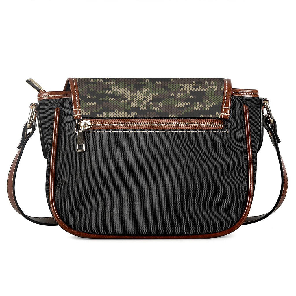 Army Camouflage Knitted Pattern Print Saddle Bag