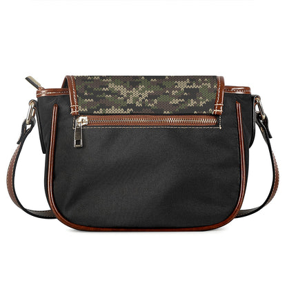 Army Camouflage Knitted Pattern Print Saddle Bag