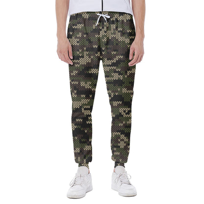 Army Camouflage Knitted Pattern Print Scuba Joggers