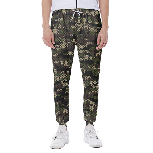 Army Camouflage Knitted Pattern Print Scuba Joggers
