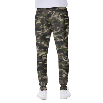 Army Camouflage Knitted Pattern Print Scuba Joggers