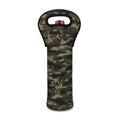Army Camouflage Knitted Pattern Print Single Neoprene Wine Tote