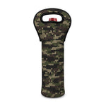 Army Camouflage Knitted Pattern Print Single Neoprene Wine Tote