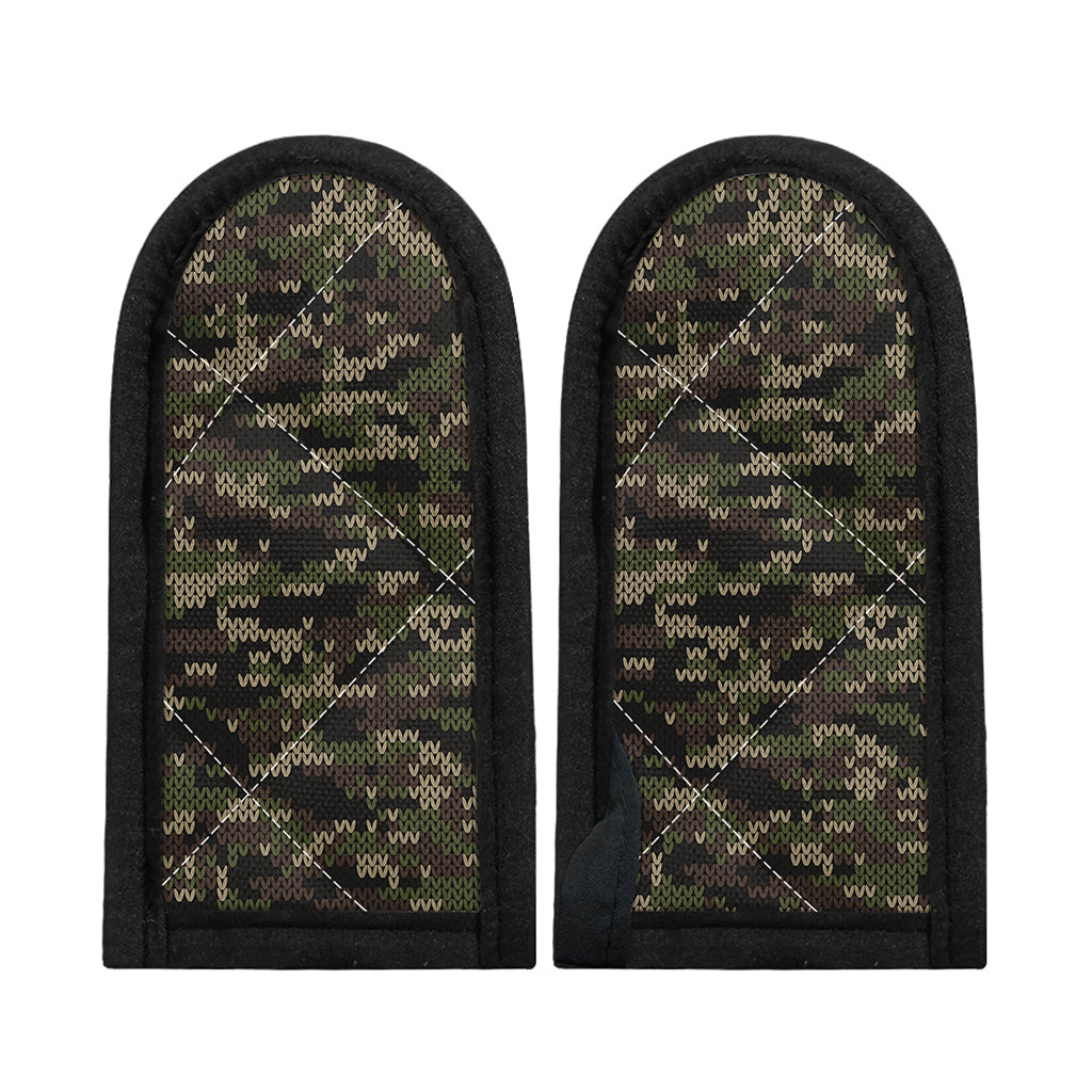 Army Camouflage Knitted Pattern Print Skillet Handle Cover