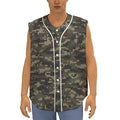 Army Camouflage Knitted Pattern Print Sleeveless Baseball Jersey