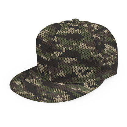 Army Camouflage Knitted Pattern Print Snapback Cap