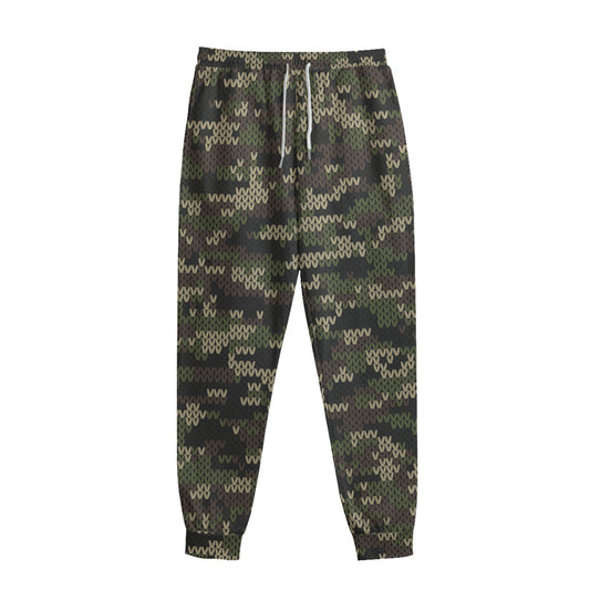 Army Camouflage Knitted Pattern Print Sweatpants
