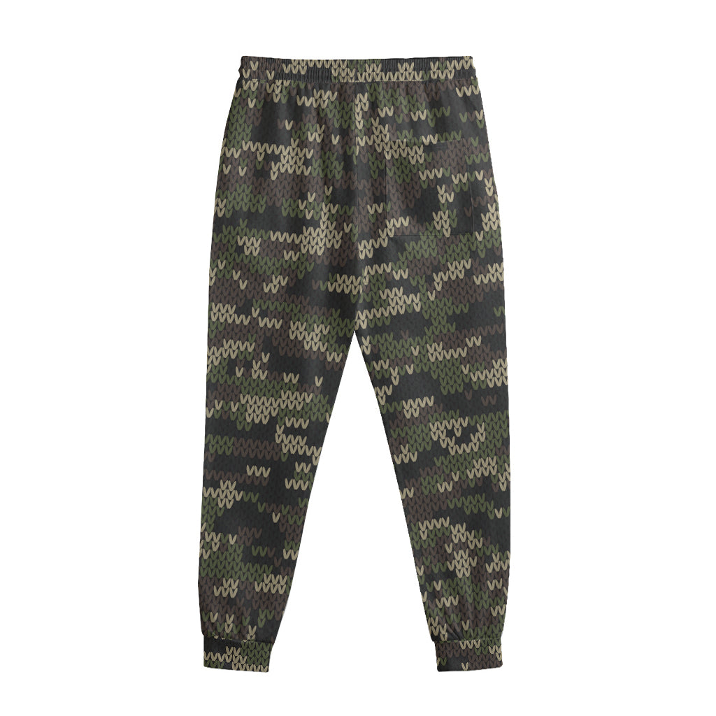 Army Camouflage Knitted Pattern Print Sweatpants