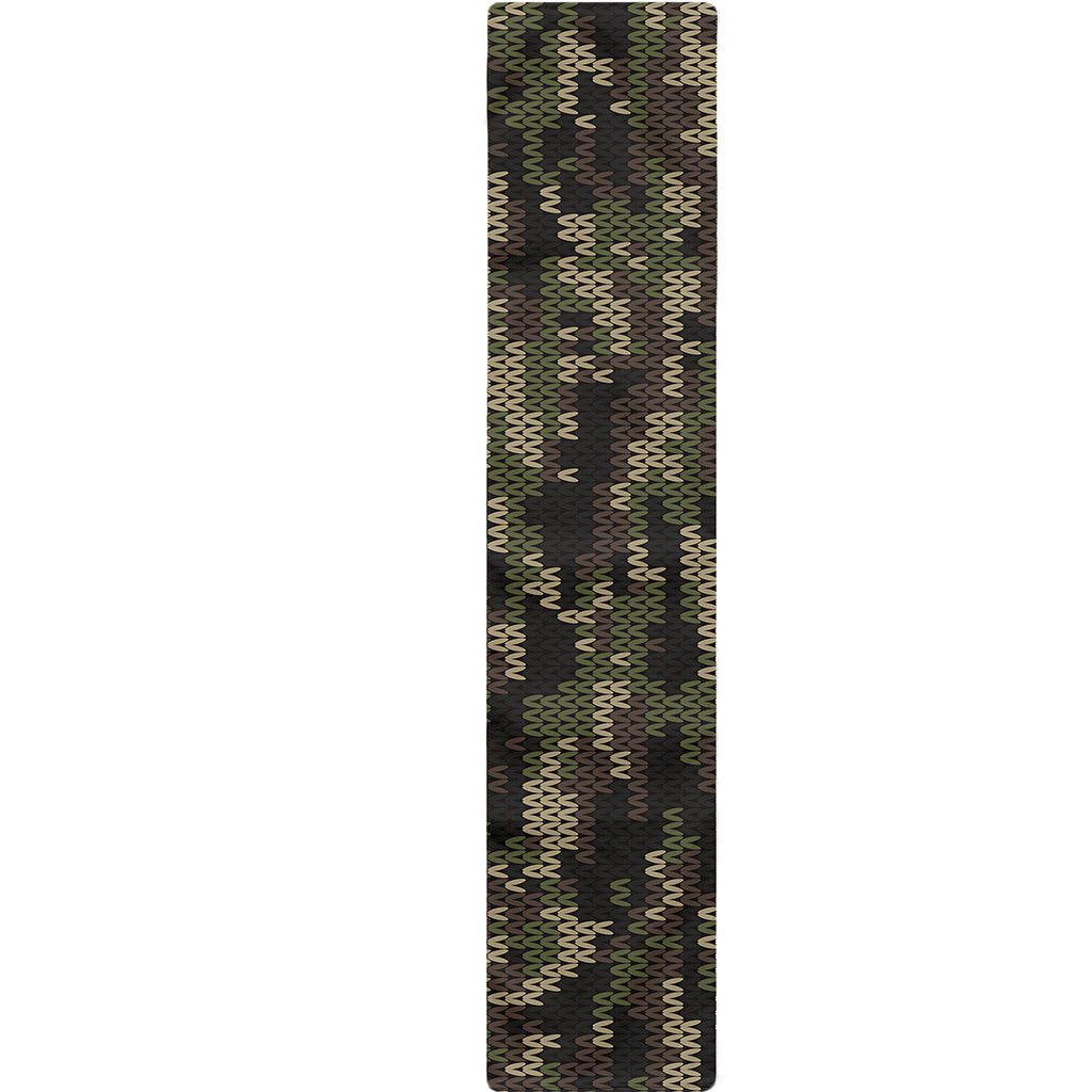 Army Camouflage Knitted Pattern Print Table Runner