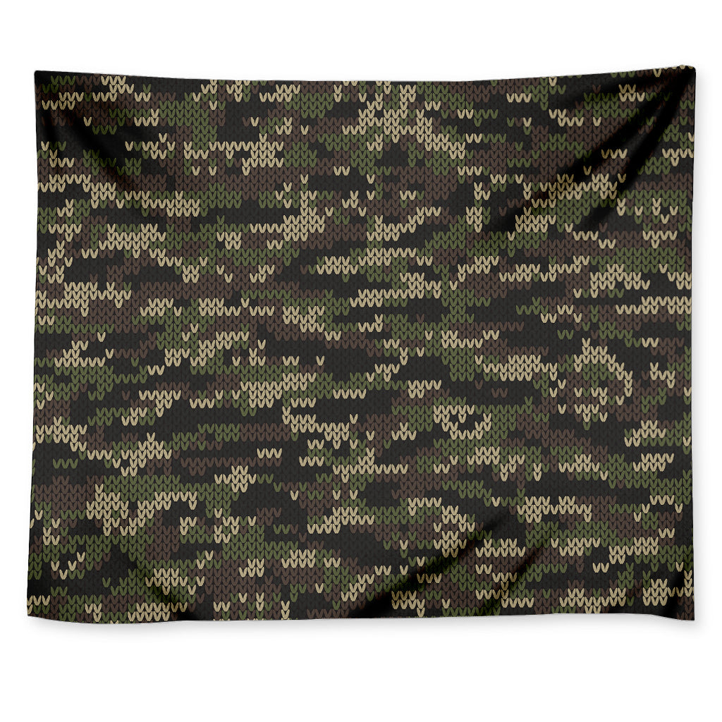 Army Camouflage Knitted Pattern Print Tapestry