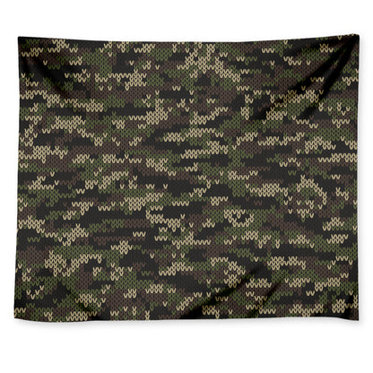 Army Camouflage Knitted Pattern Print Tapestry