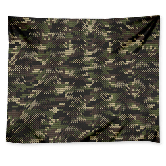Army Camouflage Knitted Pattern Print Tapestry