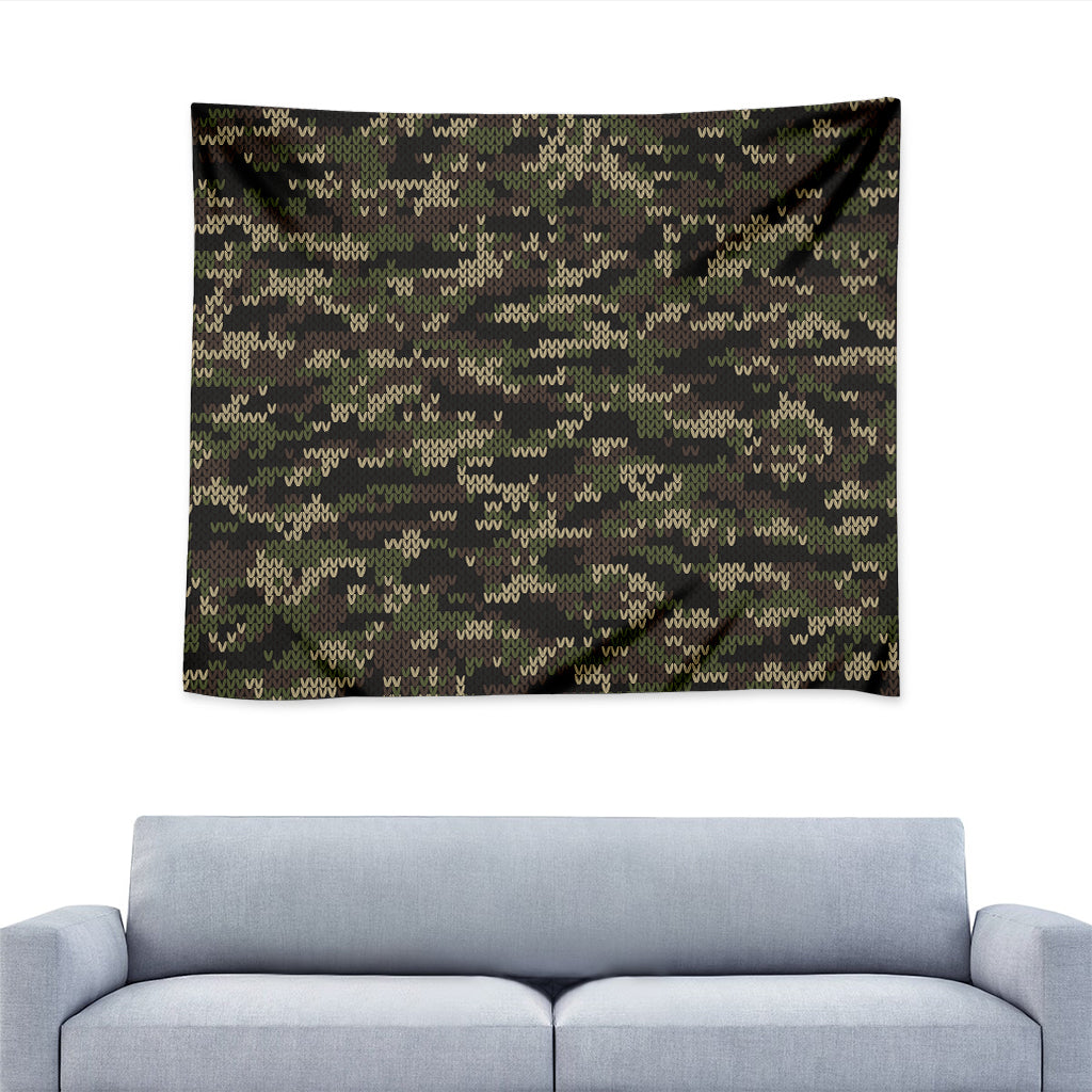 Army Camouflage Knitted Pattern Print Tapestry