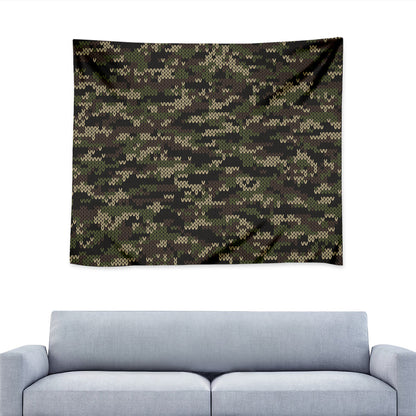 Army Camouflage Knitted Pattern Print Tapestry