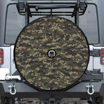 Army Camouflage Knitted Pattern Print Tire Cover With Camera Hole