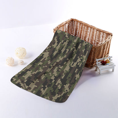 Army Camouflage Knitted Pattern Print Towel