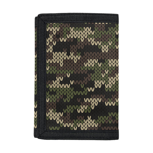 Army Camouflage Knitted Pattern Print Trifold Wallet