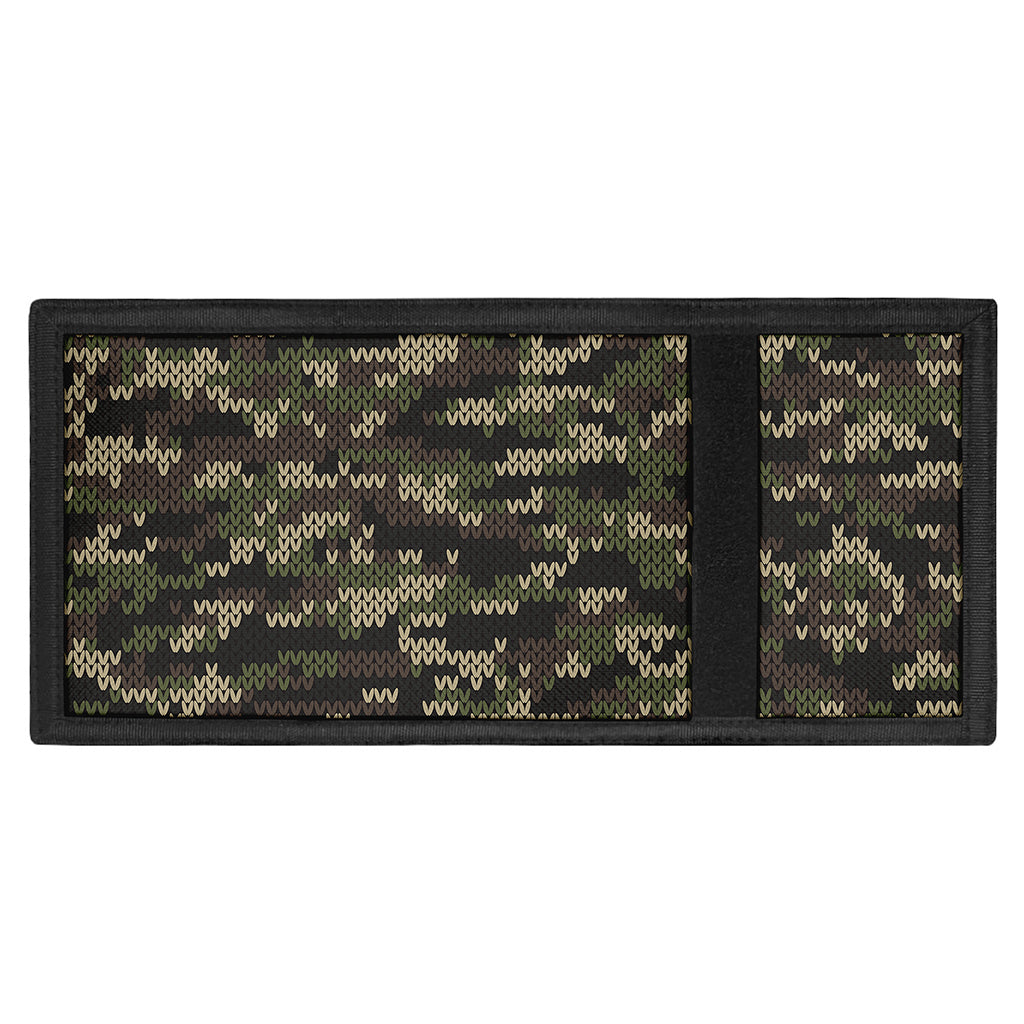 Army Camouflage Knitted Pattern Print Trifold Wallet