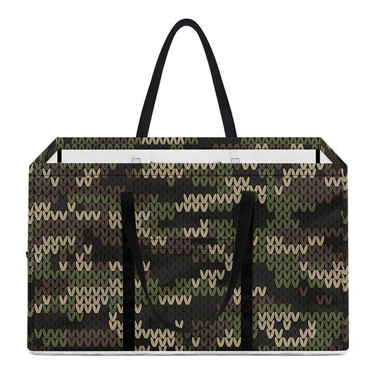 Army Camouflage Knitted Pattern Print Utility Tote Bag